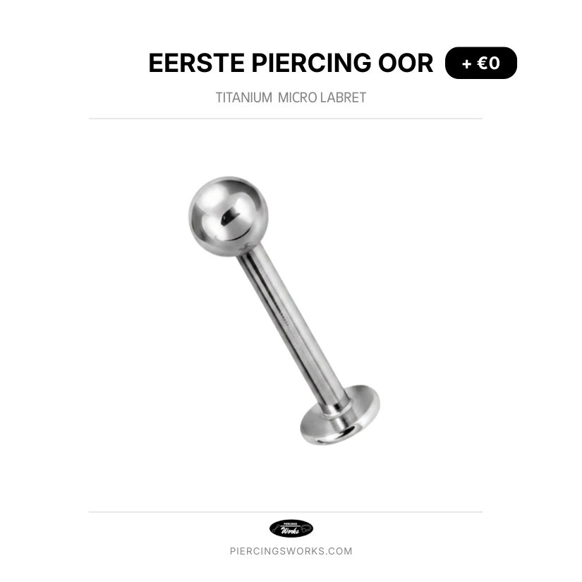 Eerste Piercing Oor — Titanium  Micro Labret
