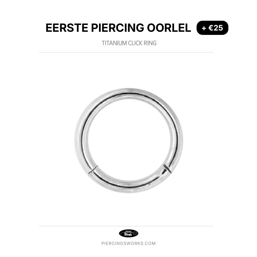 Eerste Piercing Oorlel — Titanium Click Ring