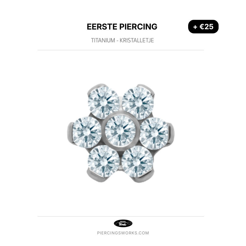 Eerste Piercing — Titanium - Kristalletje