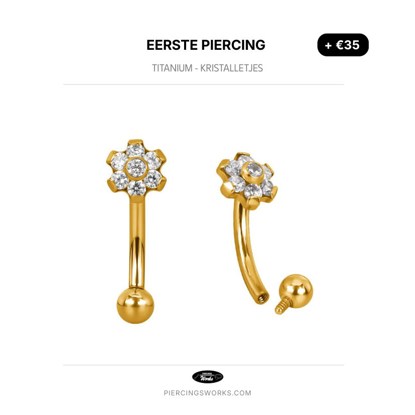 Eerste Piercing — Titanium - Kristalletjes