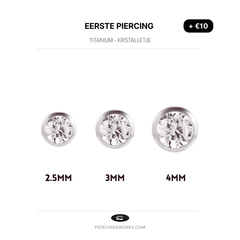 Eerste Piercing — Titanium - Kristalletje