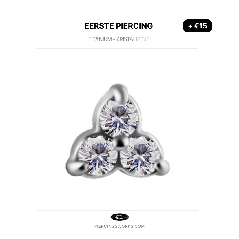 Eerste Piercing — Titanium - Kristalletje
