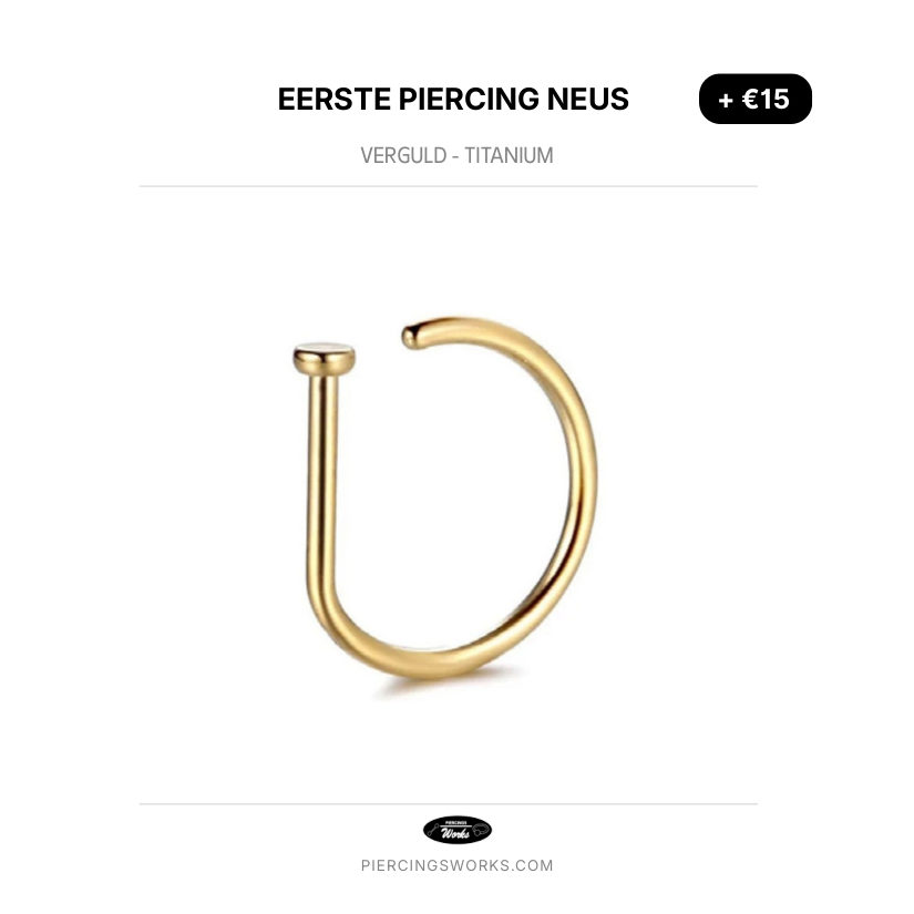 Eerste Piercing Neus — Verguld - Titanium